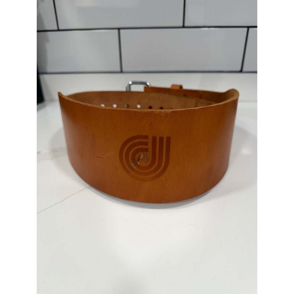 Leather Weightlifting Belt Tan Brown Size Medium Brand Unknown